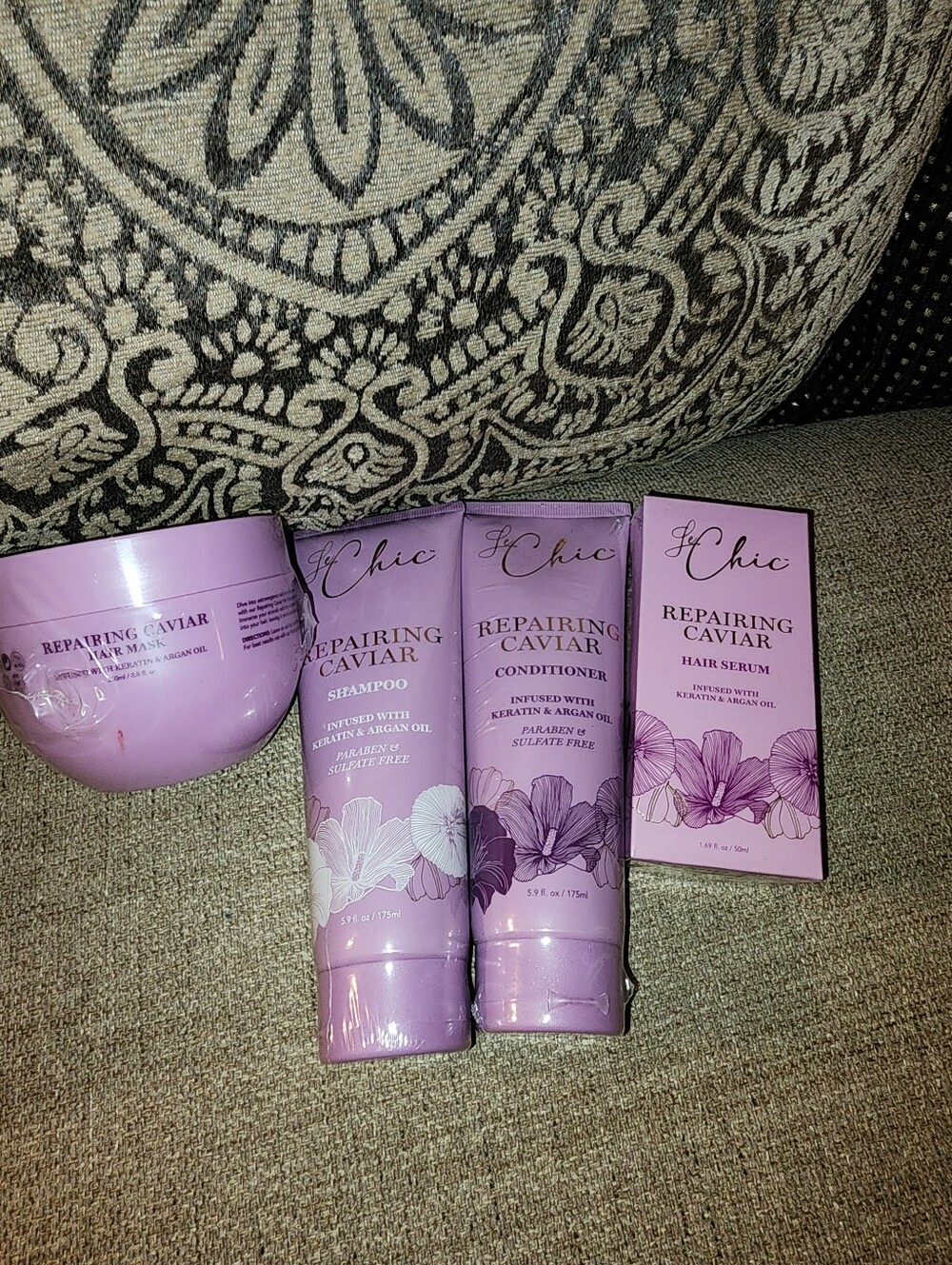 Chic Repairing Caviar Hair Care Set - Light Purple